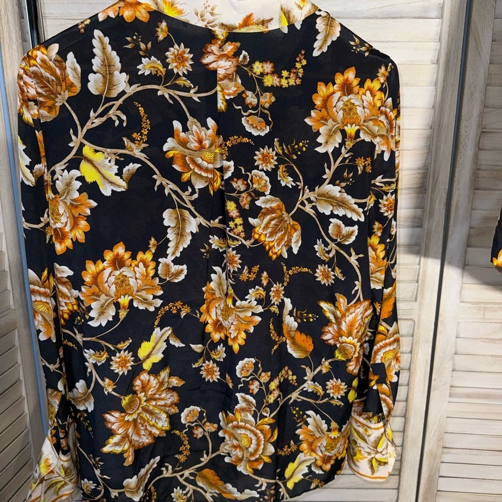 XL NWOT | Kobi Halperin | Floral Women's 100% Silk | Blouse & Cropped Pants - Picture 4 of 10